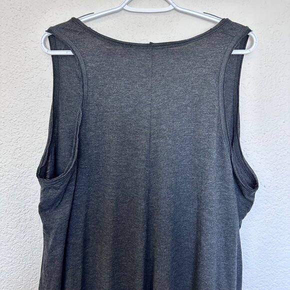 Natural Life Super Wide Leg Overall One Piece Jumper One Size Gray V-Neck Pocket - Picture 4 of 13